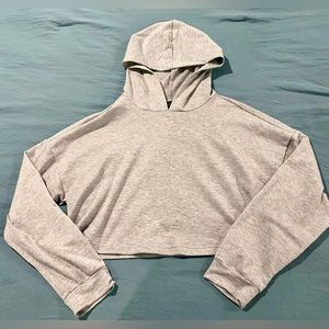 Gray Cropped Hoodie
